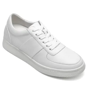 6 CM/2.36 Inches CMR CHAMARIPA CMR CHAMARIPA Men's Casual Elevator Shoes - White Cowhide Leather Sneakers