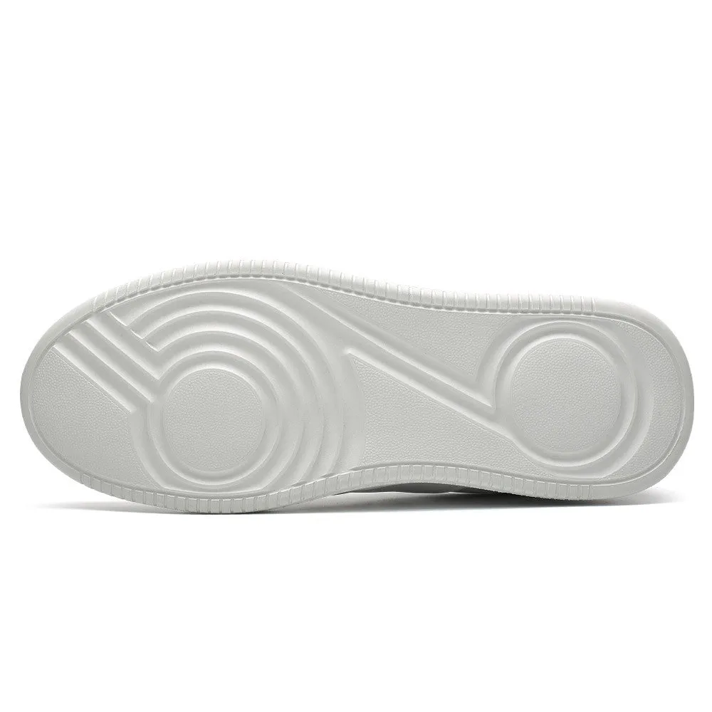 6 CM/2.36 Inches CMR CHAMARIPA CMR CHAMARIPA Men's Casual Elevator Shoes - White Cowhide Leather Sneakers