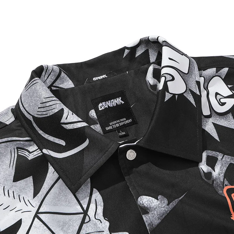 Abstract Style Painting Print Couple Lapel Jacket