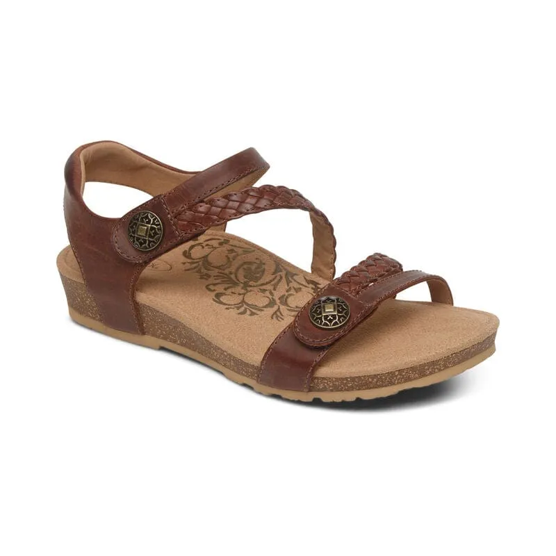 Aetrex Women's Jillian Sandals- Walnut