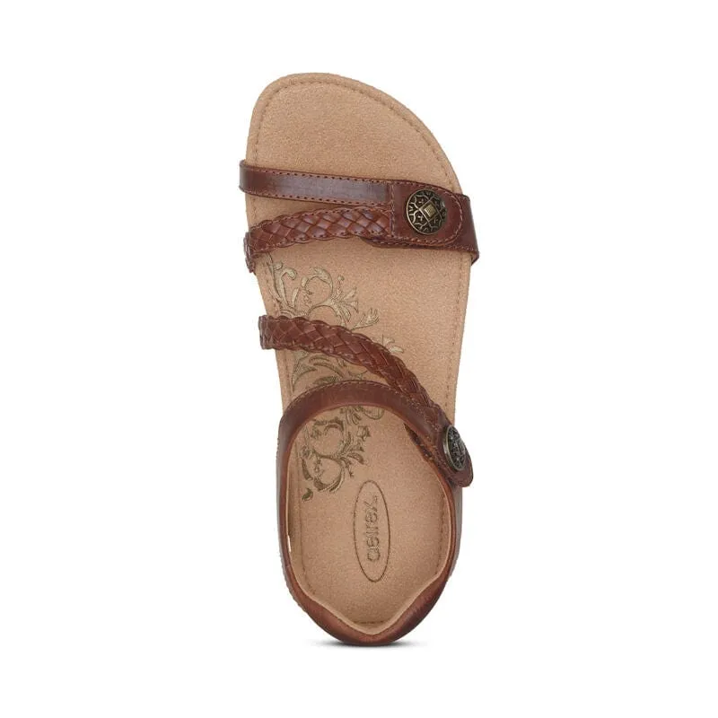 Aetrex Women's Jillian Sandals- Walnut