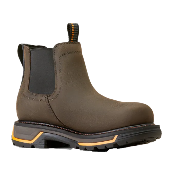 Ariat Men's Big Rig Chelsea Waterproof Iron Coffee Work Boots 10042545