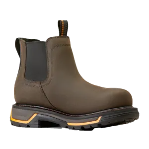 Ariat Men's Big Rig Chelsea Waterproof Iron Coffee Work Boots 10042545