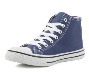 B262189 Womens Canvas High Top Sneakers in Navy