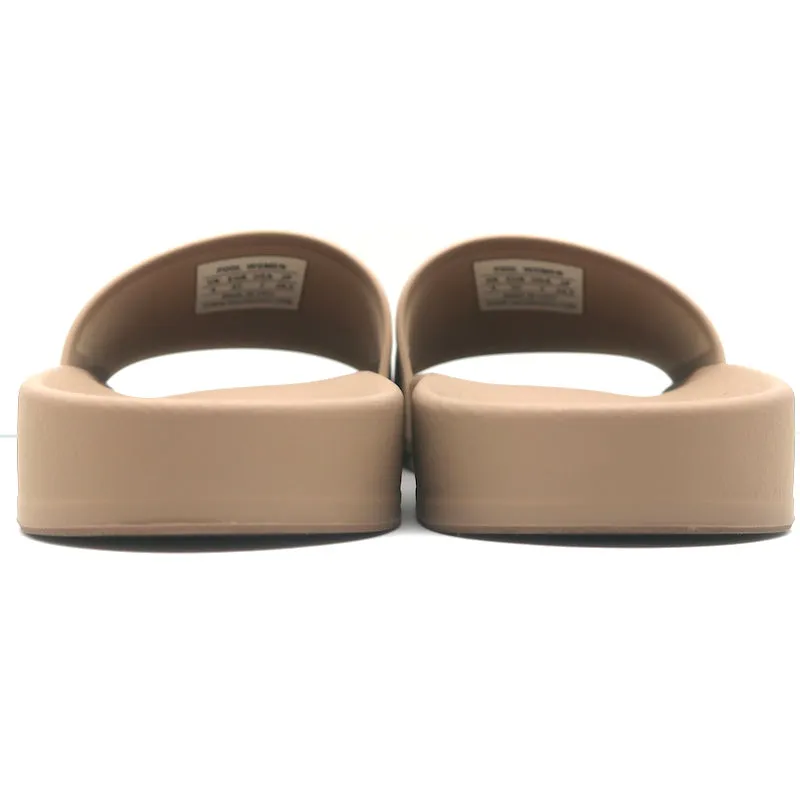 Balenciaga Logo Pool Slides Beige Size 37 Slip-On Sandals