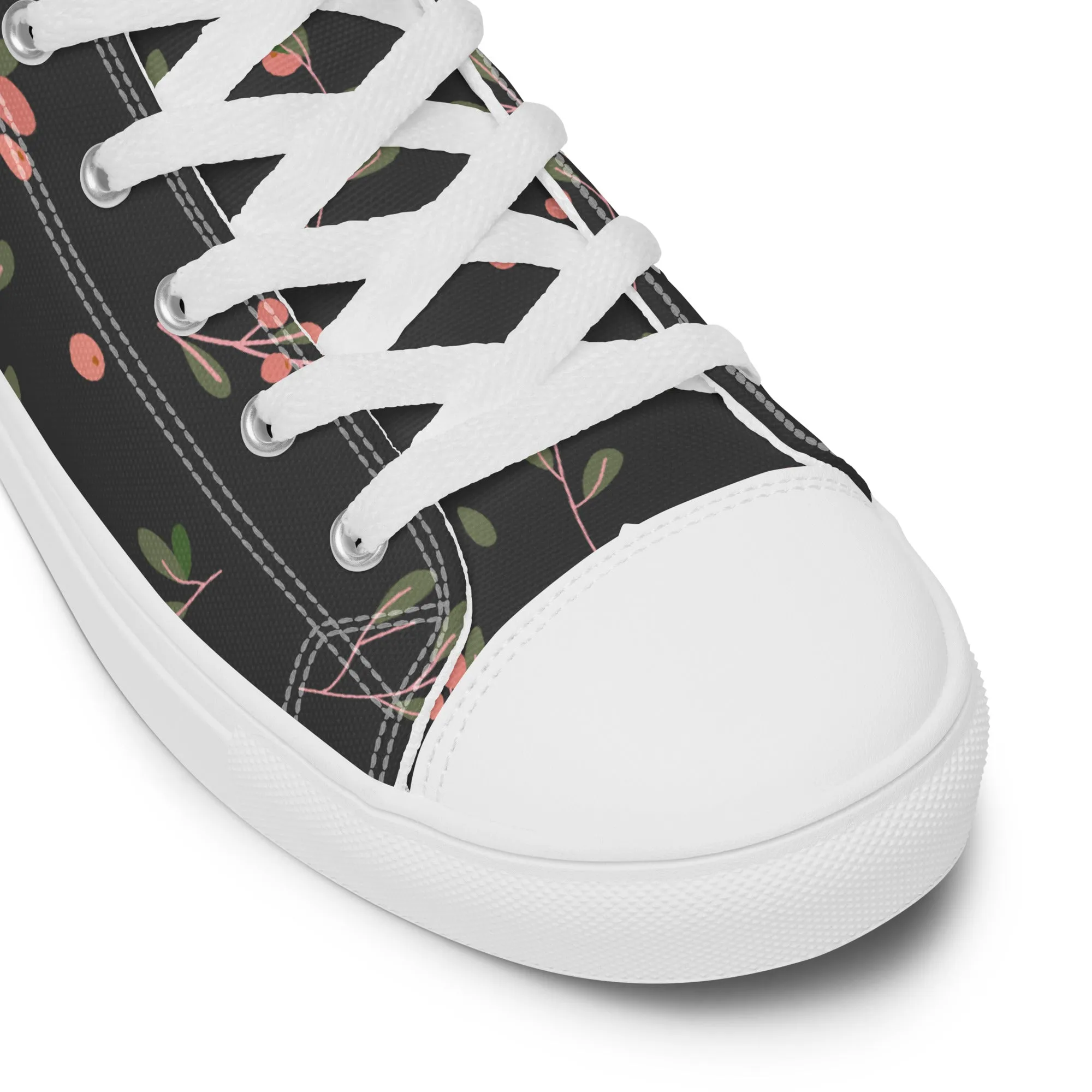 Baskets hautes en toile femme "Baies rouges"