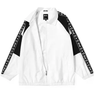 Black And White Contrast Print Lapel Raglan Sleeve Jacket