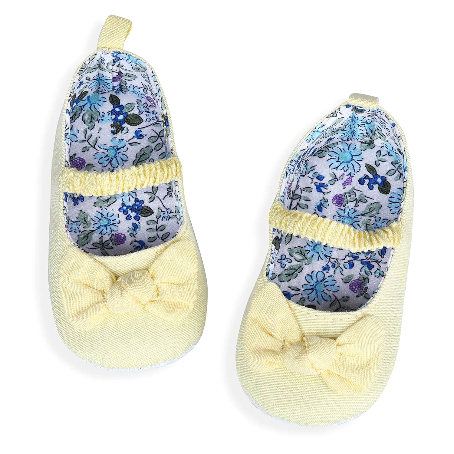 Bowknot Premium Girls Anti-Slip Ballerina Booties - Yellow