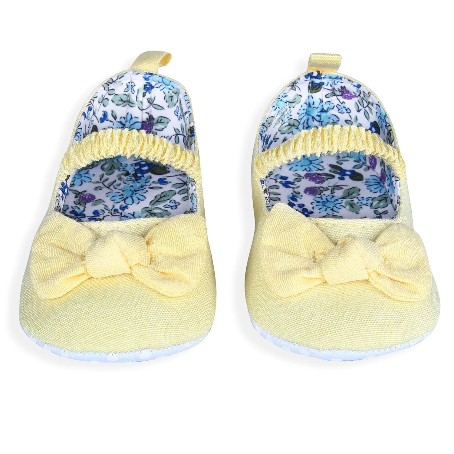 Bowknot Premium Girls Anti-Slip Ballerina Booties - Yellow