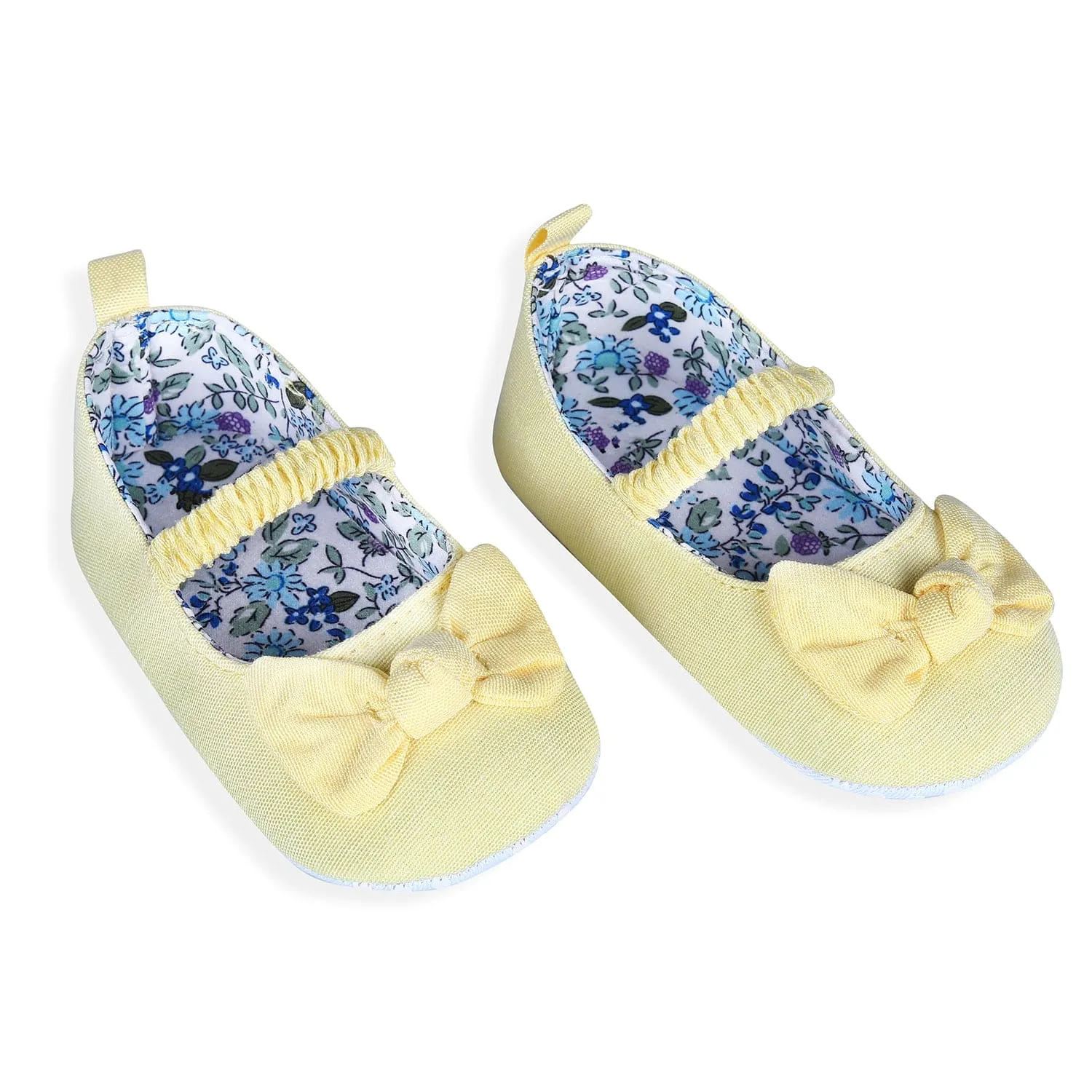 Bowknot Premium Girls Anti-Slip Ballerina Booties - Yellow