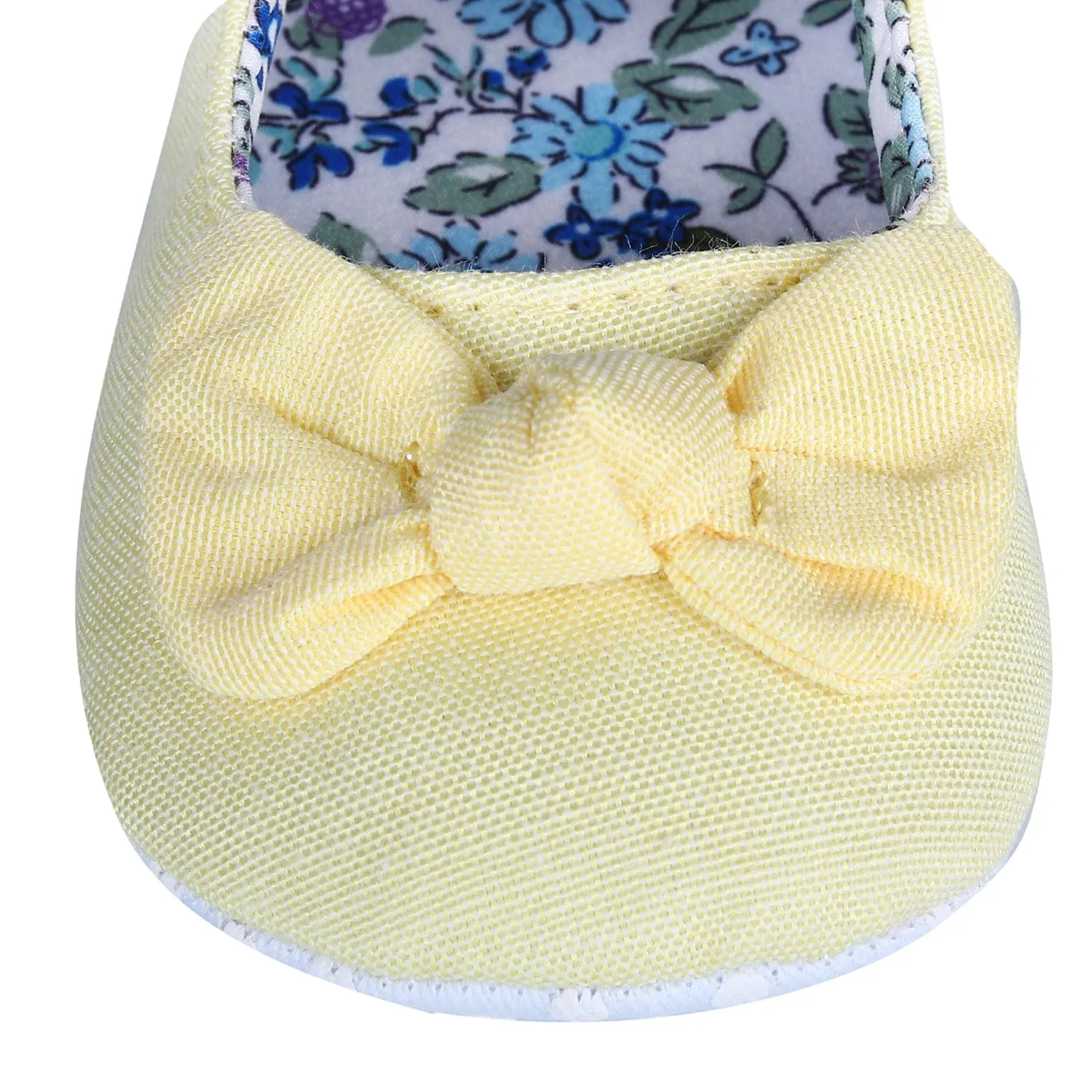 Bowknot Premium Girls Anti-Slip Ballerina Booties - Yellow
