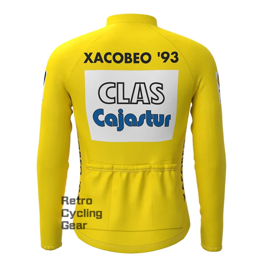 CLAS Yellow Fleece Retro Long Cycling Kits