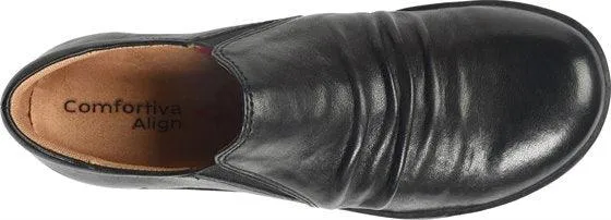 Comfortiva Women's Florian Black Size 8.5 Italian Leather Slip-On Shoes