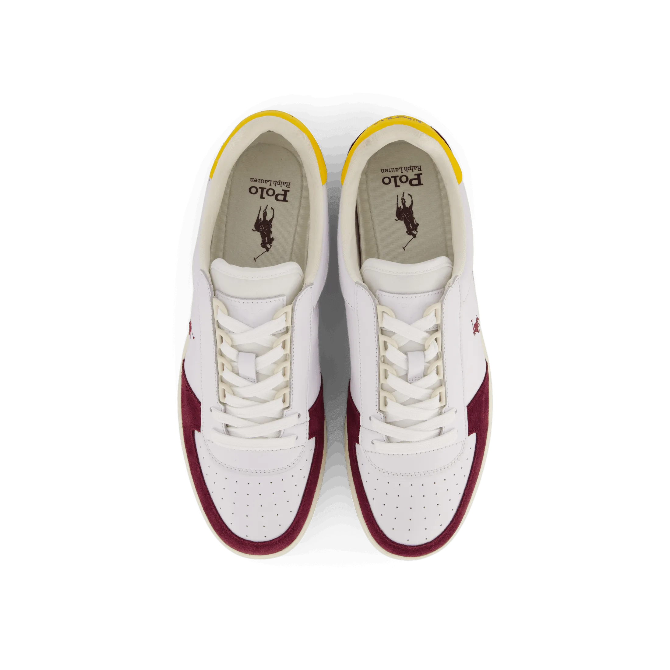 Court Leather-Suede Sneaker White / Wine / Gold