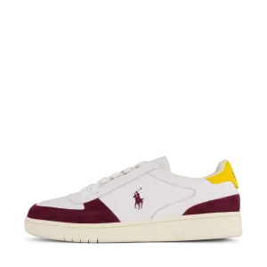 Court Leather-Suede Sneaker White / Wine / Gold