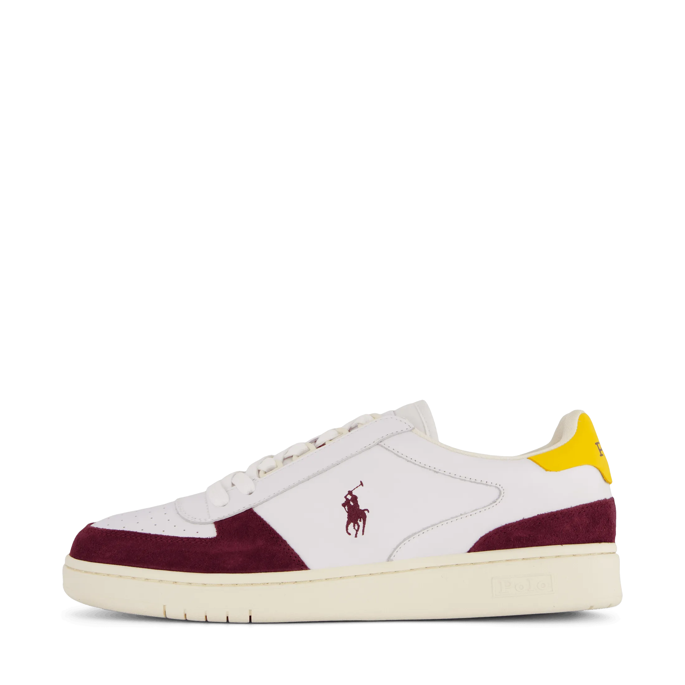 Court Leather-Suede Sneaker White / Wine / Gold