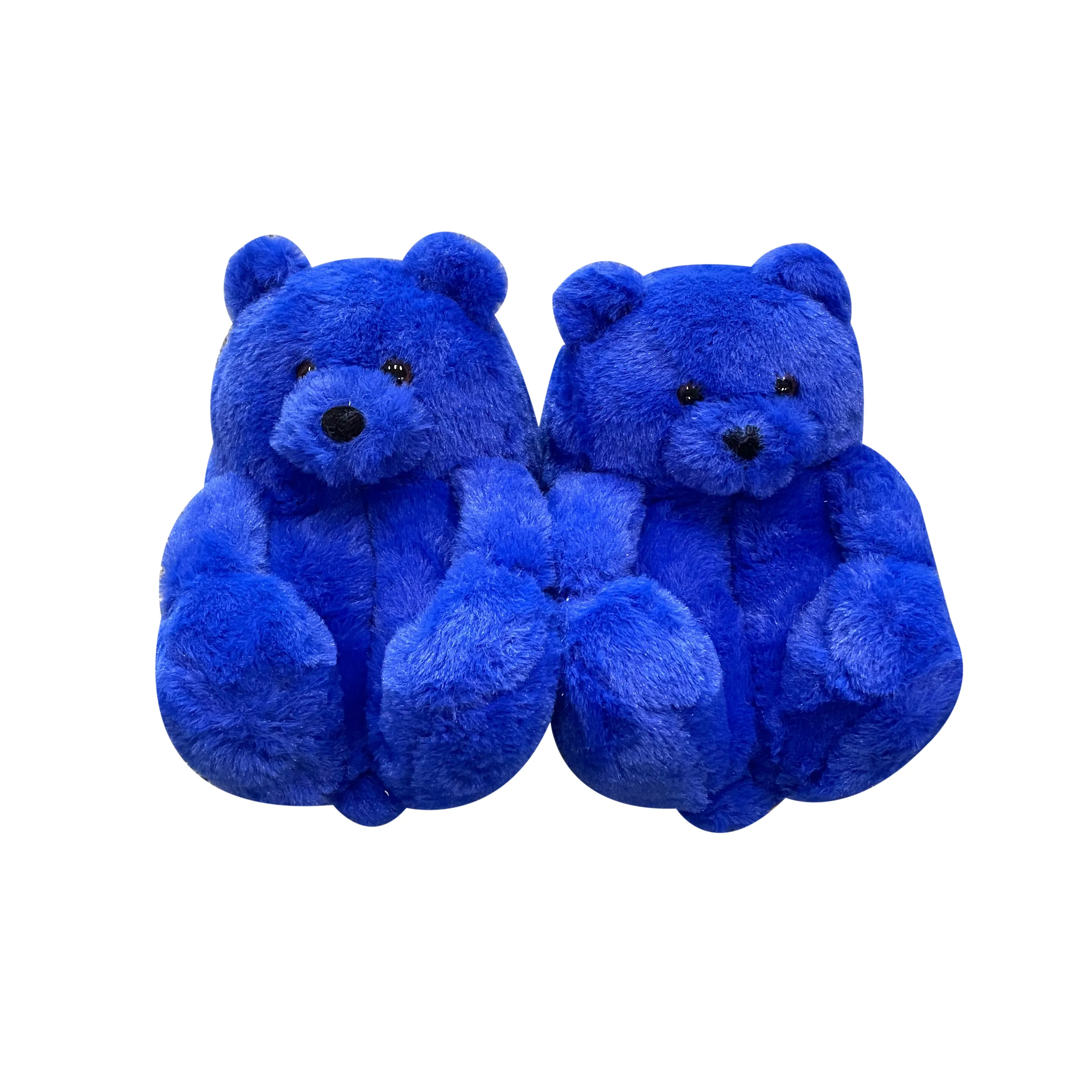 Cute Furry Winter Warm Faux Fur Big Cartoon Teddy Bear Shoes for Kids and Adults