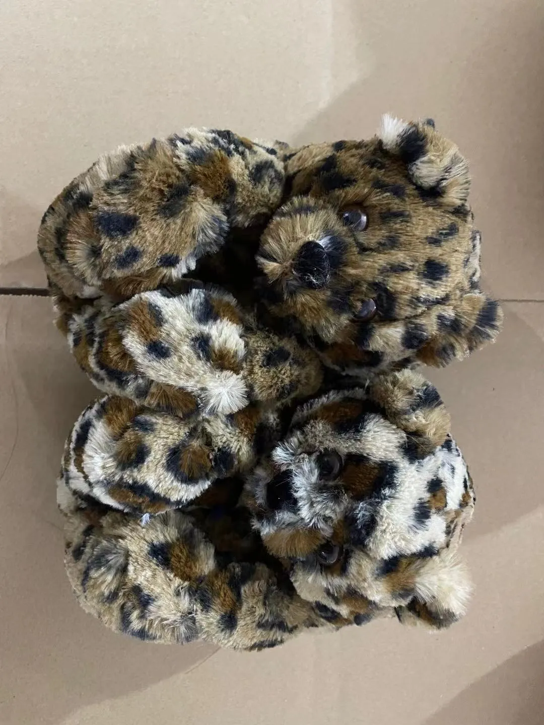Cute Furry Winter Warm Faux Fur Big Cartoon Teddy Bear Shoes for Kids and Adults