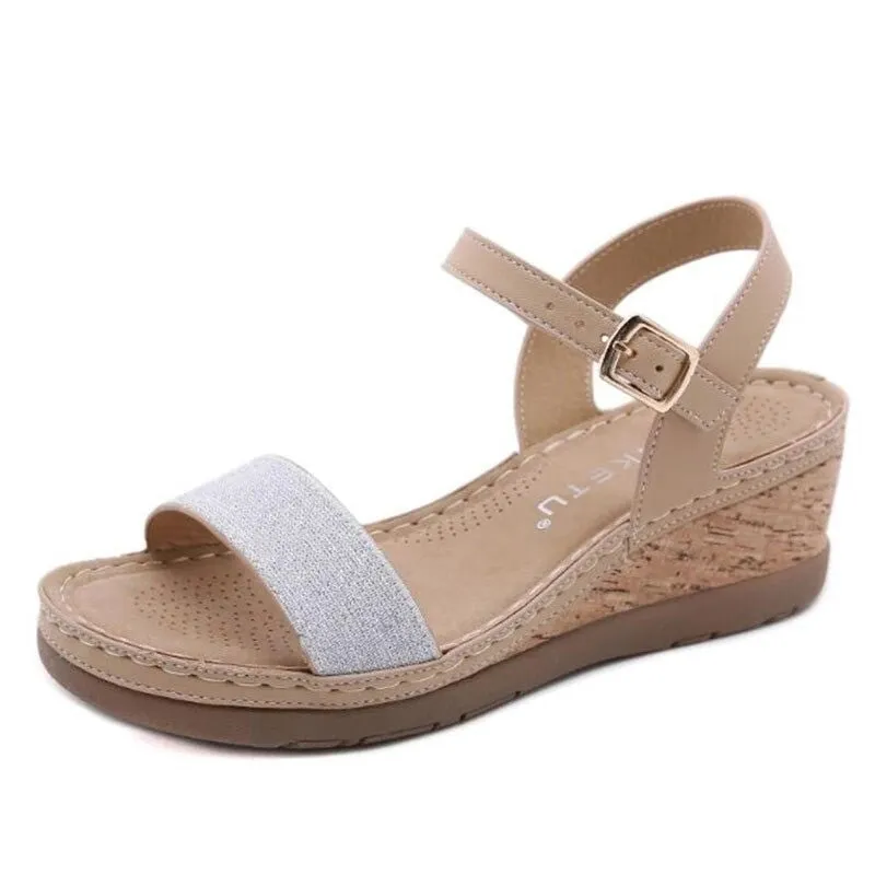 Cuzcare Ladies Platform Comfortable Adjustable Backstrap Summer Sandals