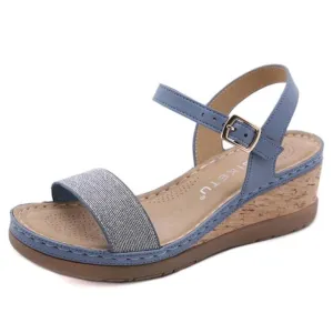 Cuzcare Ladies Platform Comfortable Adjustable Backstrap Summer Sandals