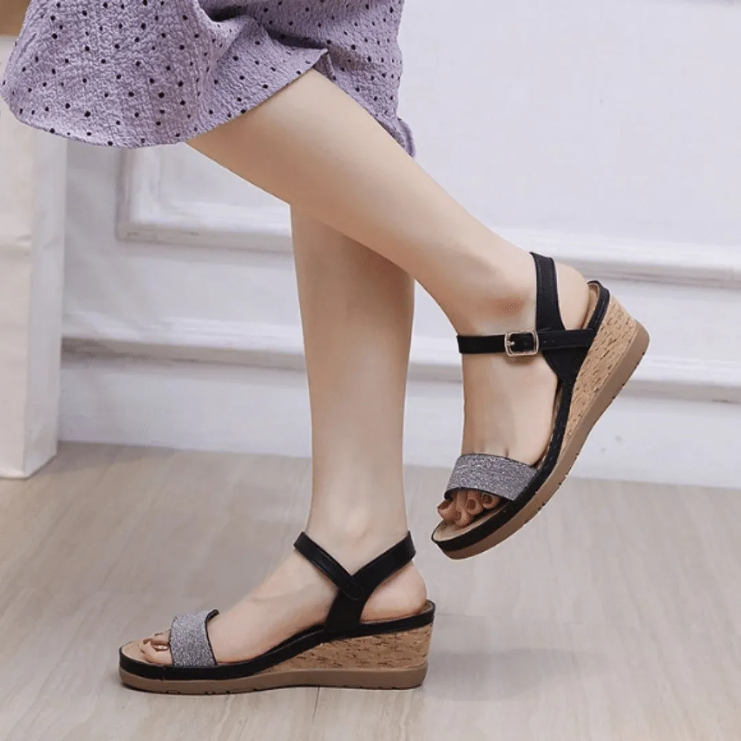Cuzcare Ladies Platform Comfortable Adjustable Backstrap Summer Sandals