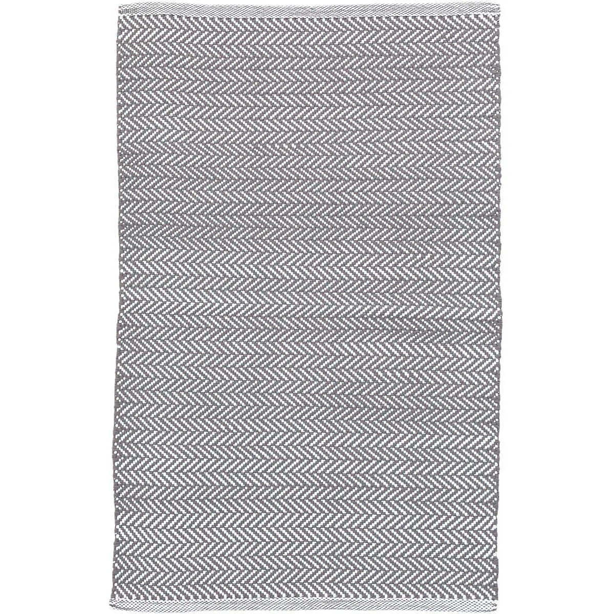 Dash & Albert Herringbone Shale/White Indoor/Outdoor Rug