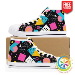 Funky Abstract Pop Ladies High Top Canvas Shoes