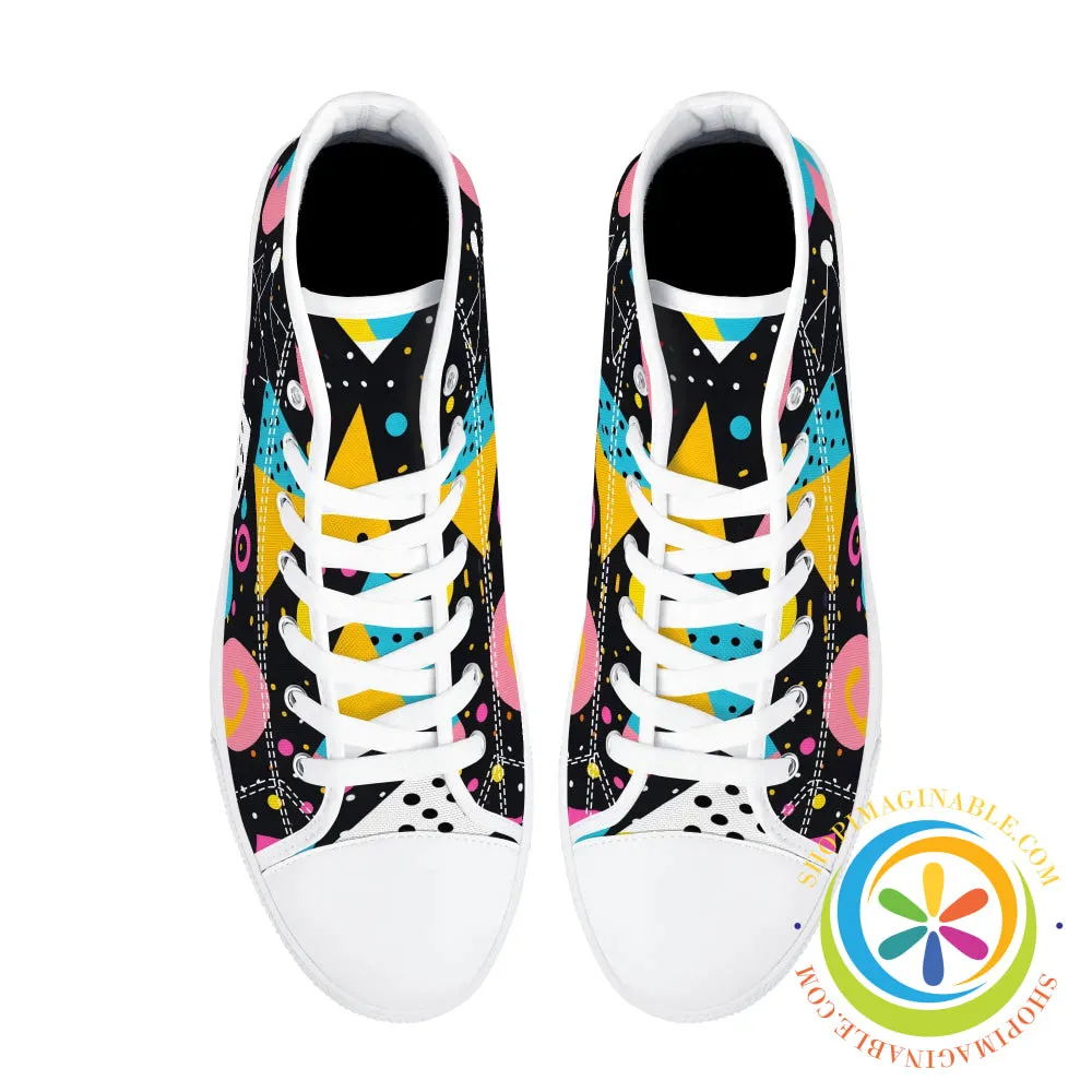 Funky Abstract Pop Ladies High Top Canvas Shoes