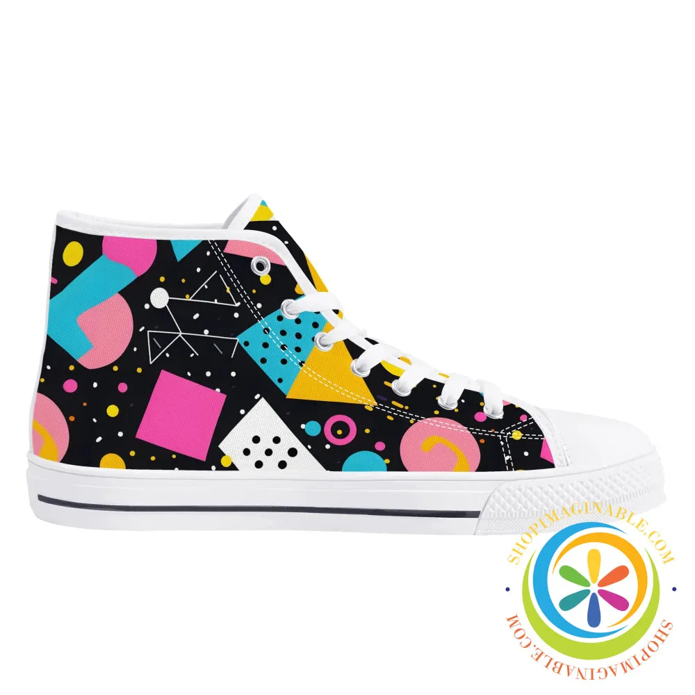 Funky Abstract Pop Ladies High Top Canvas Shoes