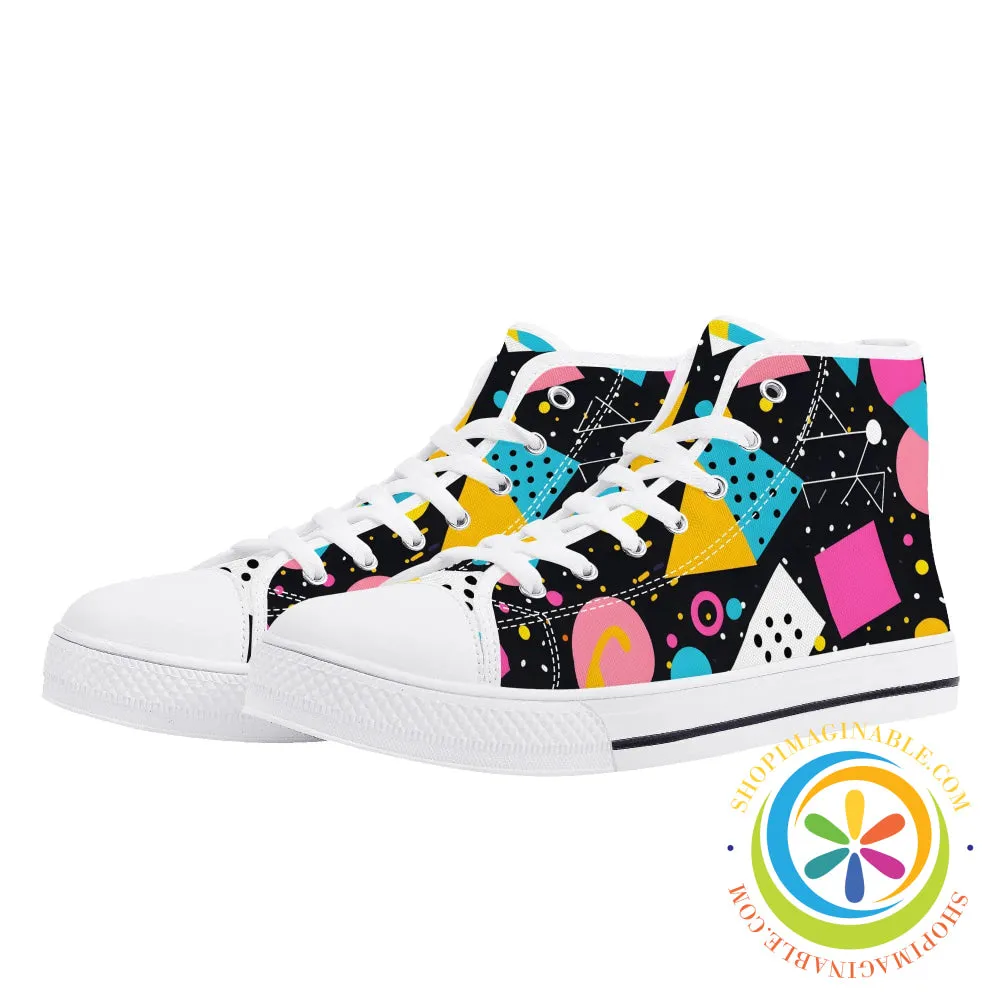 Funky Abstract Pop Ladies High Top Canvas Shoes