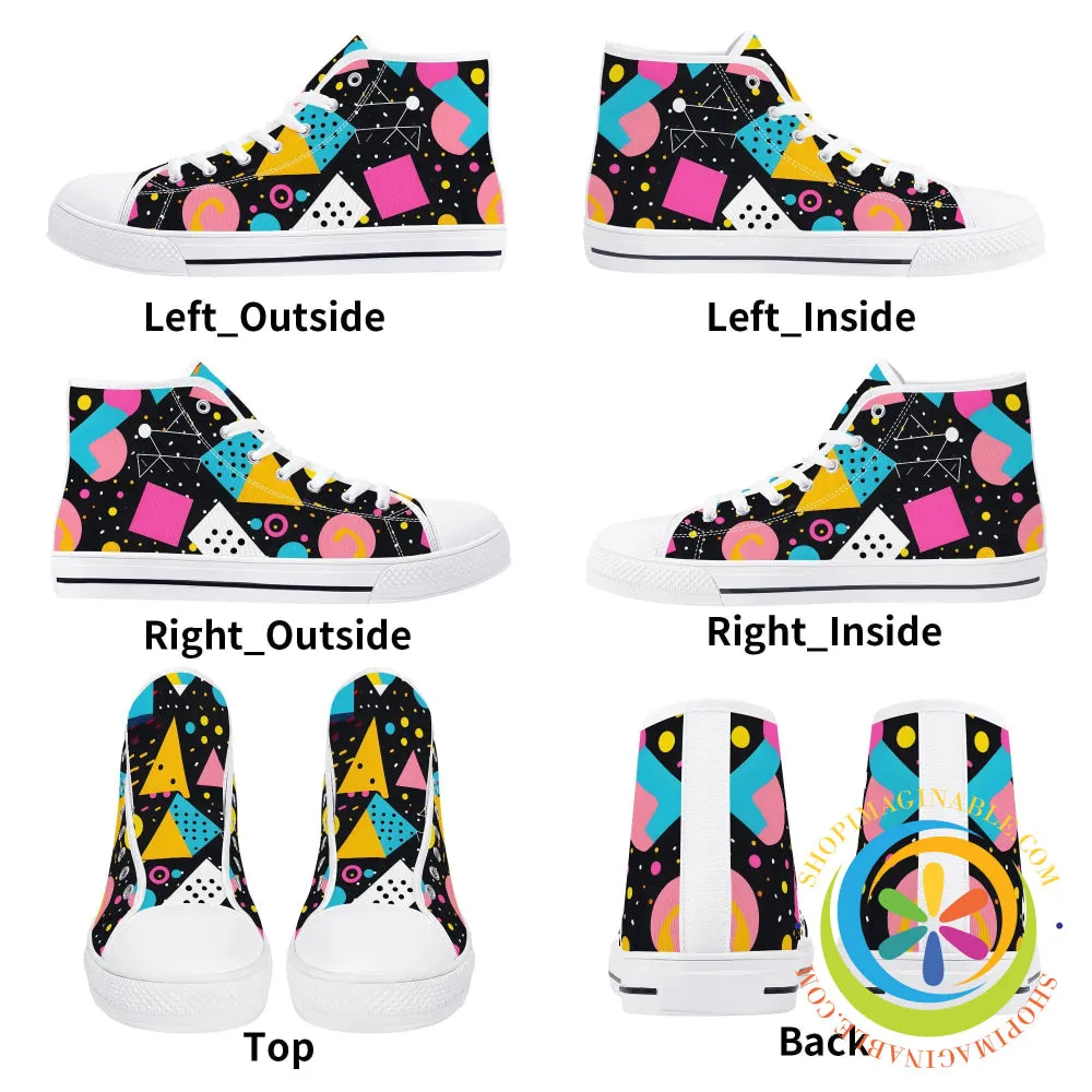 Funky Abstract Pop Ladies High Top Canvas Shoes
