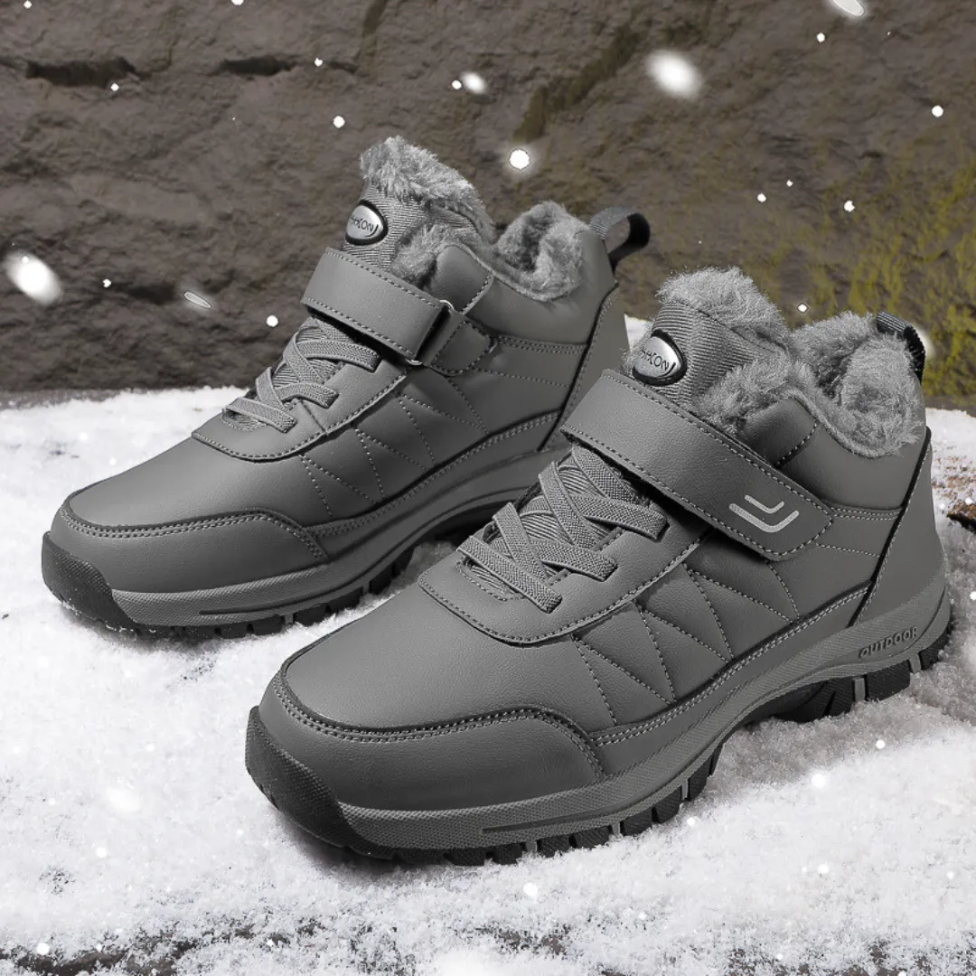 GRW Ortho Men Winter Shoes Leather Waterproof Plush Anti Slip Ankle Boots