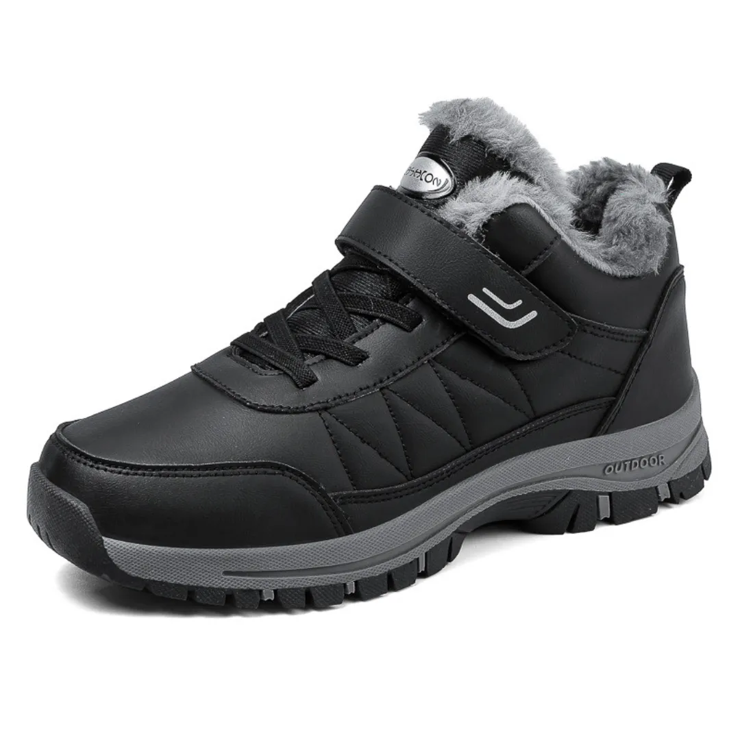 GRW Ortho Men Winter Shoes Leather Waterproof Plush Anti Slip Ankle Boots