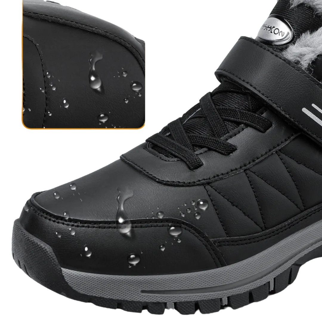 GRW Ortho Men Winter Shoes Leather Waterproof Plush Anti Slip Ankle Boots