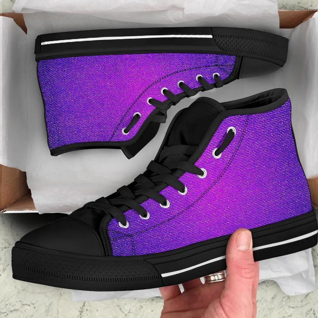 High Top Sneakers - Purple Ombre | Custom High Top Shoes, Patterned High Top Sneakers, High Top Sneakers for Women, Unisex Shoes