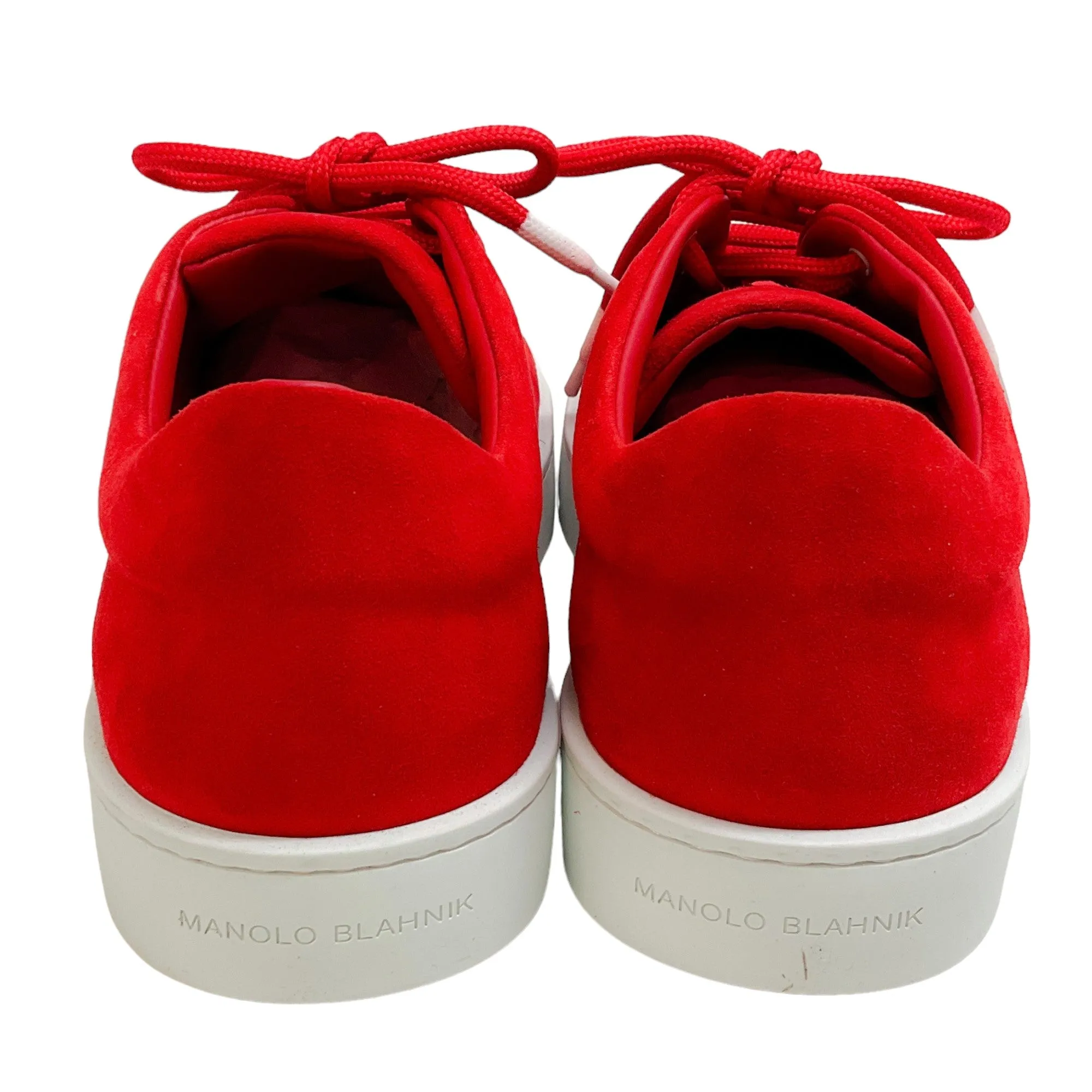 Manolo Blahnik Red Suede Semanada Sneakers