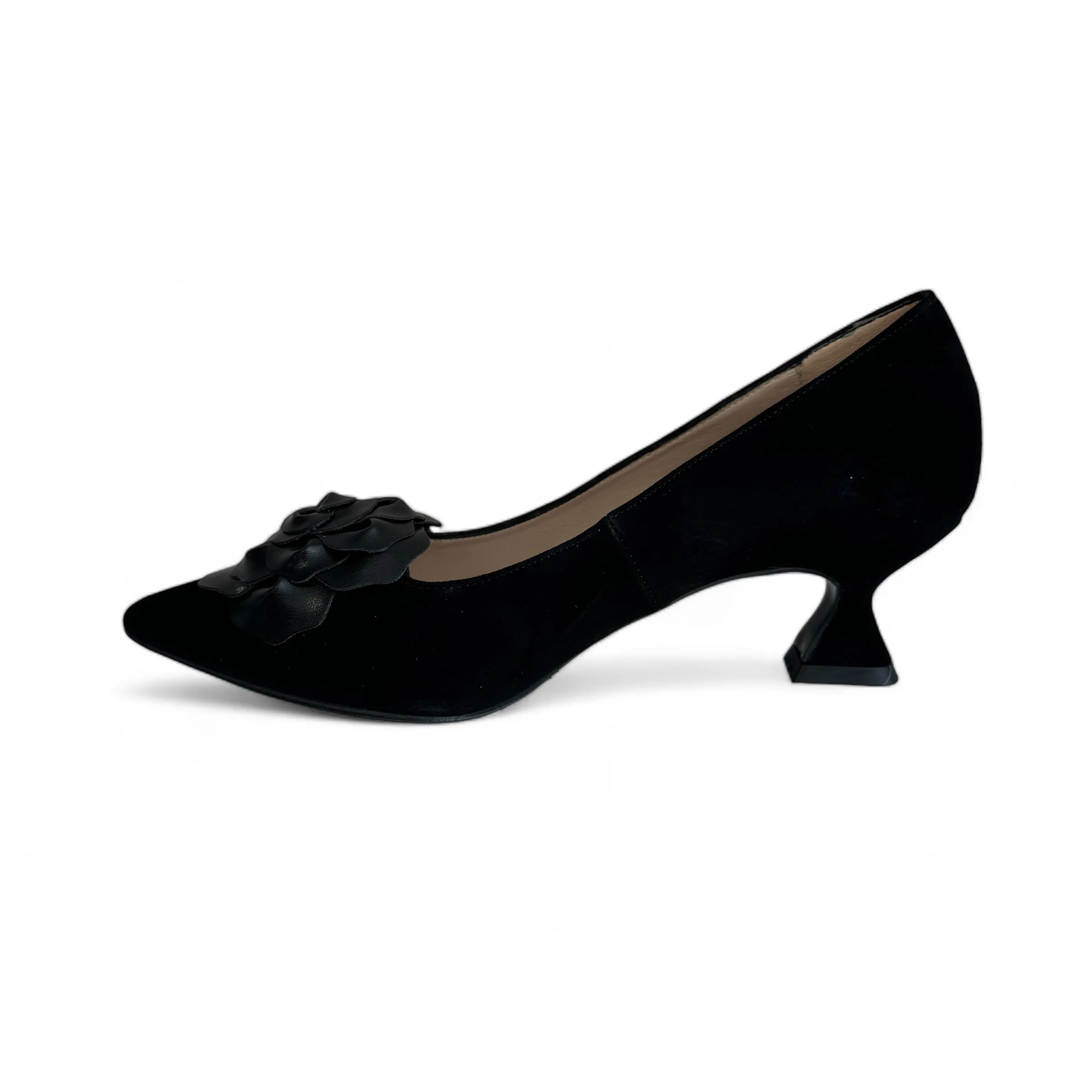 Marian Black Suede Kitten Heel