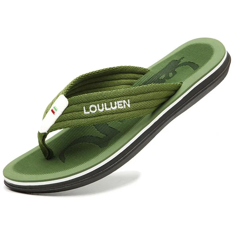 Men's flat comfy walking flip flops soft sole clip toe slides