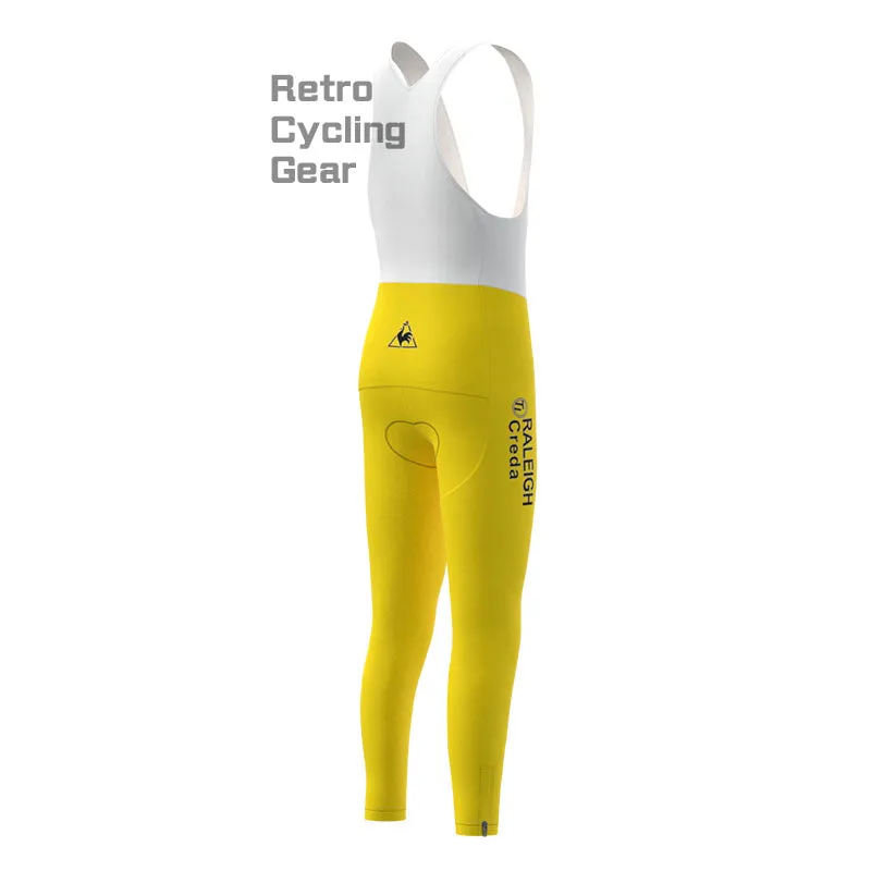 RALEIGH Yellow Fleece Retro Cycling Pants