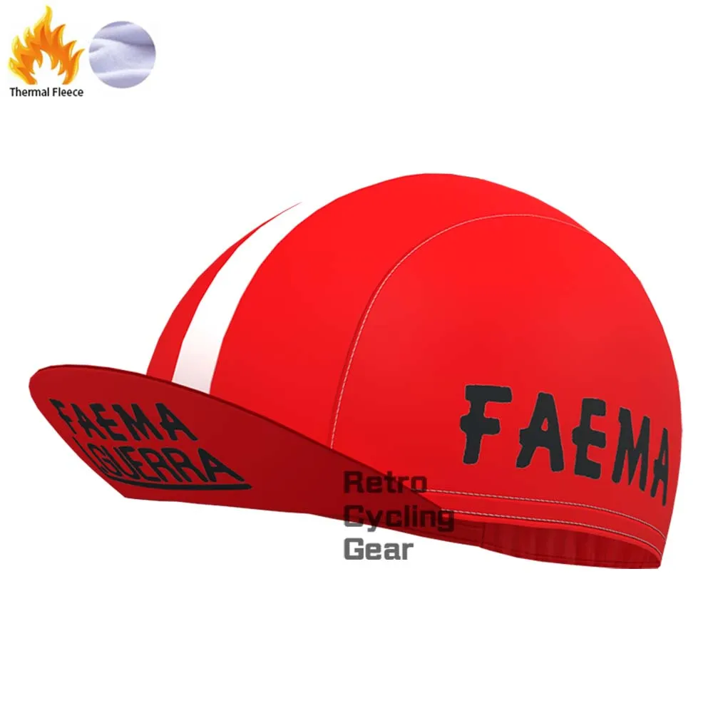 Red FAEMA Fleece Retro Long Cycling Kits