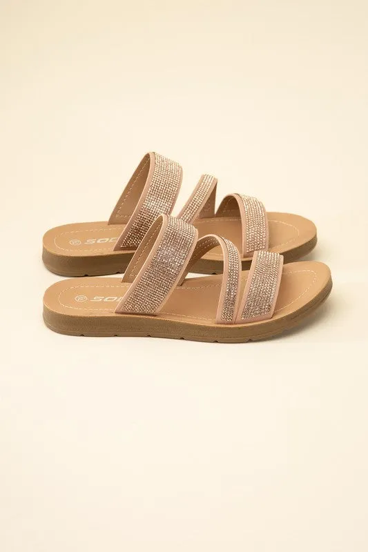 RHINESTONE STRAP SANDALS • More Colors