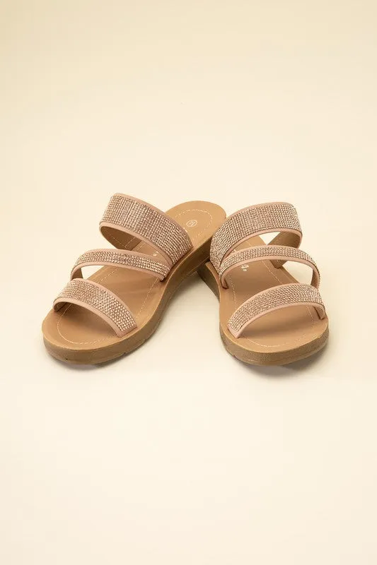 RHINESTONE STRAP SANDALS • More Colors