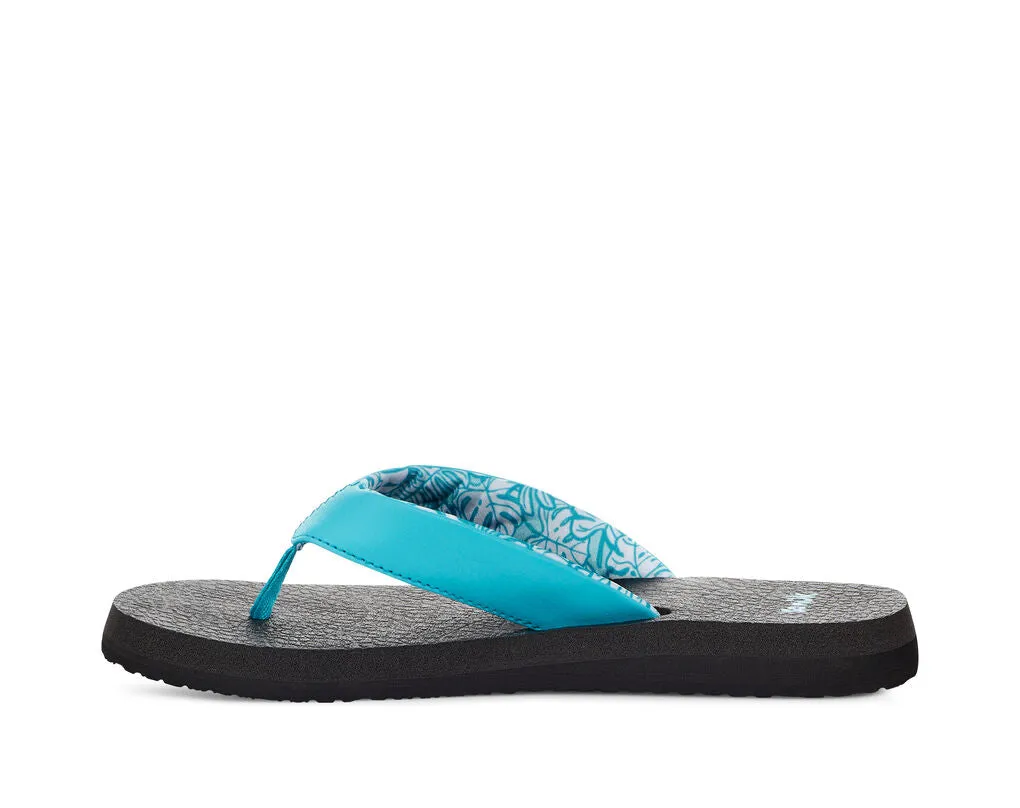 Sanuk Women's Blue Palm Yoga Mat Sandal