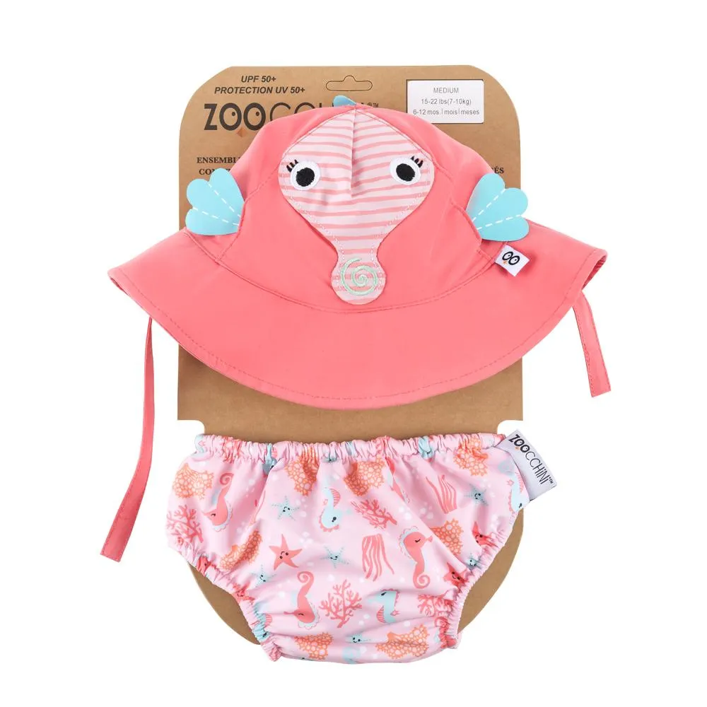 SPF 50  Baby Swim Diaper and Sun Hat Set