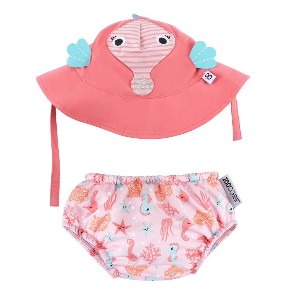 SPF 50  Baby Swim Diaper and Sun Hat Set