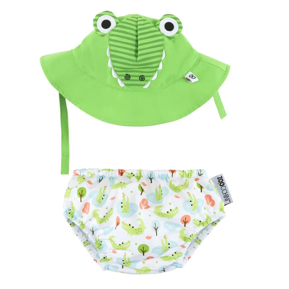 SPF 50  Baby Swim Diaper and Sun Hat Set