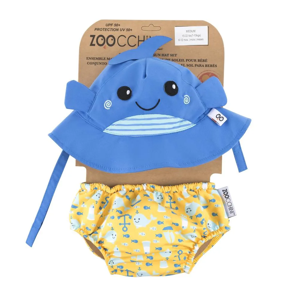SPF 50  Baby Swim Diaper and Sun Hat Set