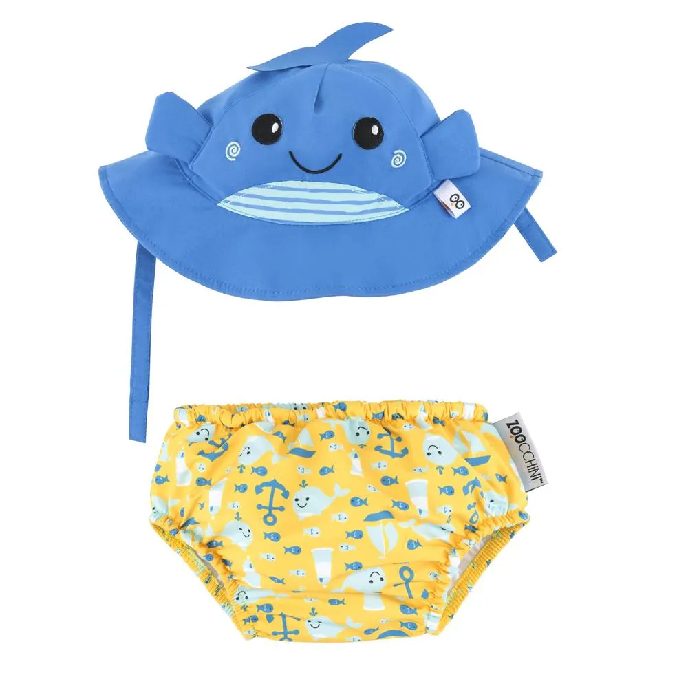 SPF 50  Baby Swim Diaper and Sun Hat Set