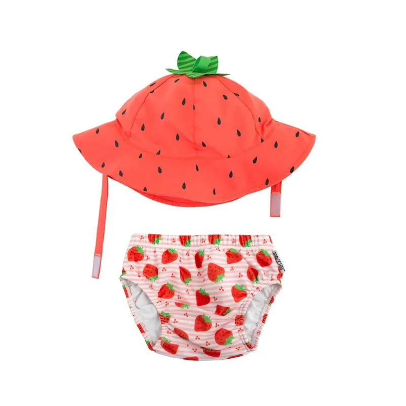 SPF 50  Baby Swim Diaper and Sun Hat Set