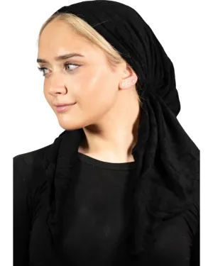 Terry Black Adjustable Pre-Tied Bandanna